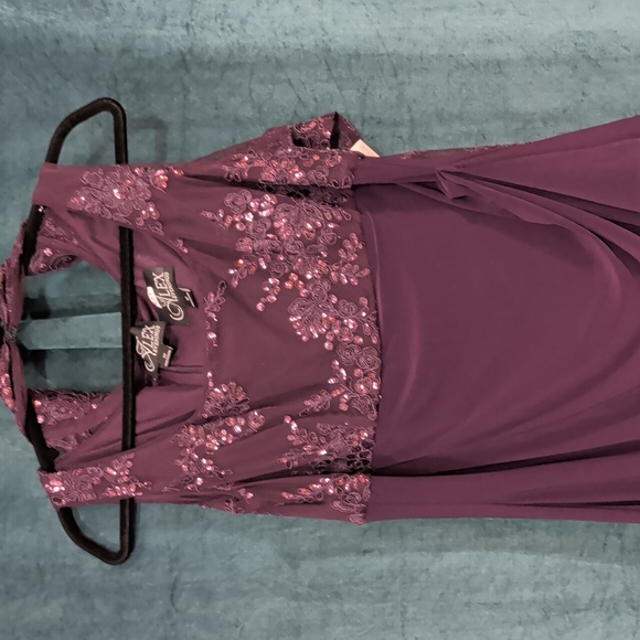 Alex Evenings Deep Purple Sequin Dress - Picture 5 of 8